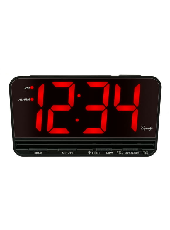 Equity by La Crosse 30402 Extra-Large 3 In. Red LED Electric Alarm Clock with High/Low settings