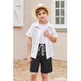 thumbnail image 5 of Arshiner Boys Linen Shorts with Elastic Waist Breathable Summer Beach Shorts for Kids, 5 of 6