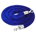 thumbnail image 1 of Unique Bargains 5.5 Feet Blue Velvet Stanchion Rope, Crowd Control Barrier Rope with Snap Hook, Silver, 1 of 6