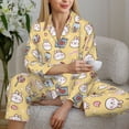thumbnail image 6 of Honeii Rabbit And Candy print Women's Pajama Sets Long Sleeve Button Down Sleepwear Nightwear Soft Pjs Lounge Sets-Large, 6 of 7