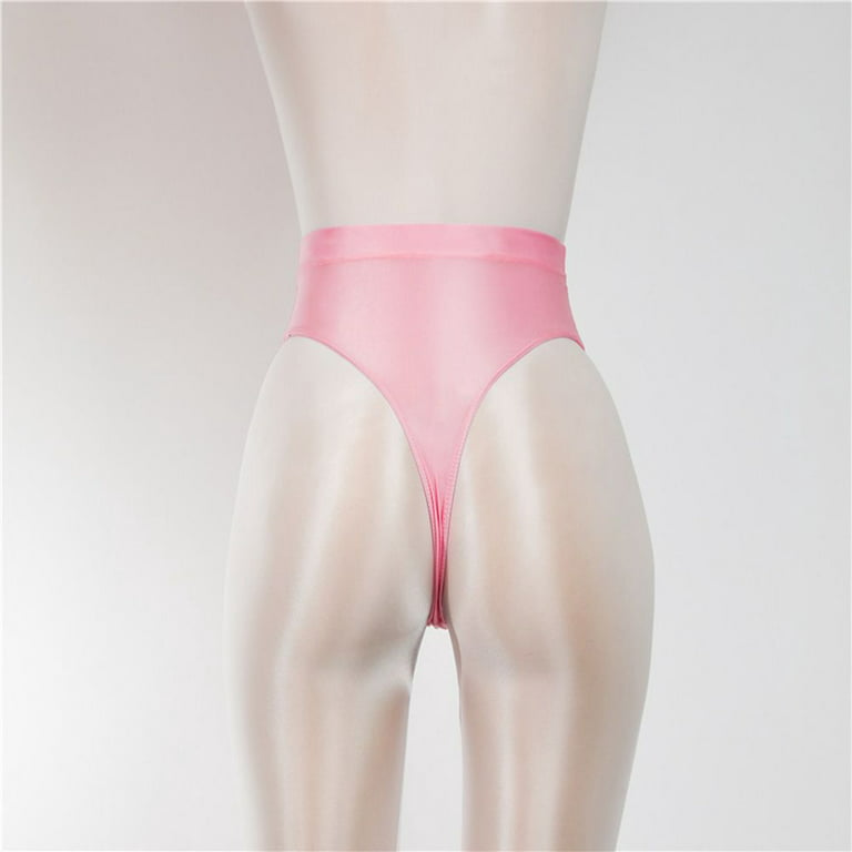 Ultra High Leg Satin Panty Pink XL