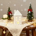 thumbnail image 5 of FXMLRLK White Theme - Ceramic Christmas Village Houses, Glowing Lighted Holiday Decorations for Indoor Tabletop, Farmhouse Country Style Christmas Home Decor,Style 20, 5 of 6