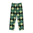 thumbnail image 4 of Easygdp Green Squares Men's Pajama Pant, Sleep Elastic Waistband Lounge Pants - Small, 4 of 9