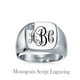 Personalized Men's Cubic Zirconia CZ Accent Engrave Monogram Initial Statement Square Signet Ring for Men Silver Tone Stainless Steel - image 2 of 6