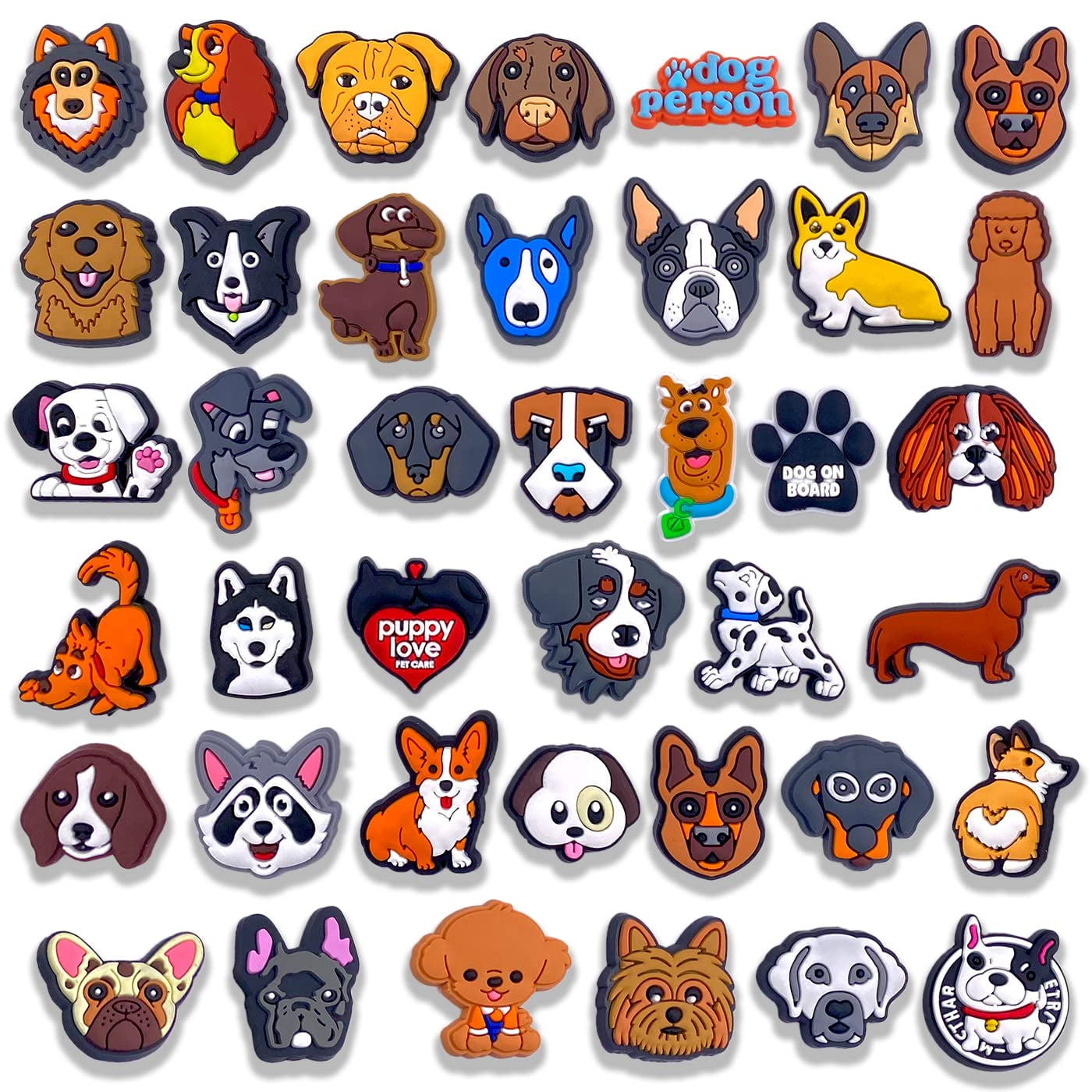 Butts 40PCS Dog Croc Charms Cute Dogs Croc Charms for Kids Puppy Pet