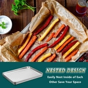Walchoice Large Baking Sheet Set of 2, Stainless Steel Cookie Sheets for Baking Serving, Metal Oven Trays - 17.7” x 13.2” x 1”
