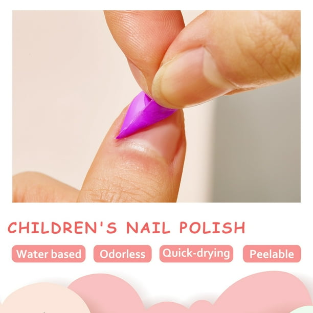 Esmalte de uñas, regalos para mujeres, esmalte de uñas infantil, sin hornear, a base de agua, despegable, juego de uñas para niñas, cuidado de uñas the Essence