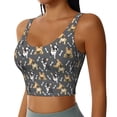 thumbnail image 2 of Fotbe Bulldog Print Sujetador Deportivo Largo sin Aros para Mujer con Almohadillas y Soporte Medio, Transpirable y Absorbente, Camiseta Tipo Chaleco o Tank Top-XX-Large, 2 of 8