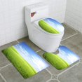 thumbnail image 1 of Juego de alfombras de baño ABPHQTO Campo de hierba fresca 3 piezas Alfombra de baño Alfombra de contorno y tapa de inodoro, 1 of 2