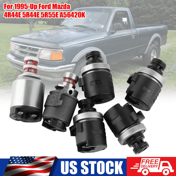 Remanufactured Woudy 6PCS Transmission Shift Solenoid Set for 4R44E 4R55E 5R55E Ford Ranger Explorer Replacement