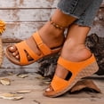 thumbnail image 2 of Modisza Orthopedic Slides Sandals for Women Open Toe Wedge Heeled Shoes Platform Arch Support Slip on Summer Slippers size 8 Orange, 2 of 7