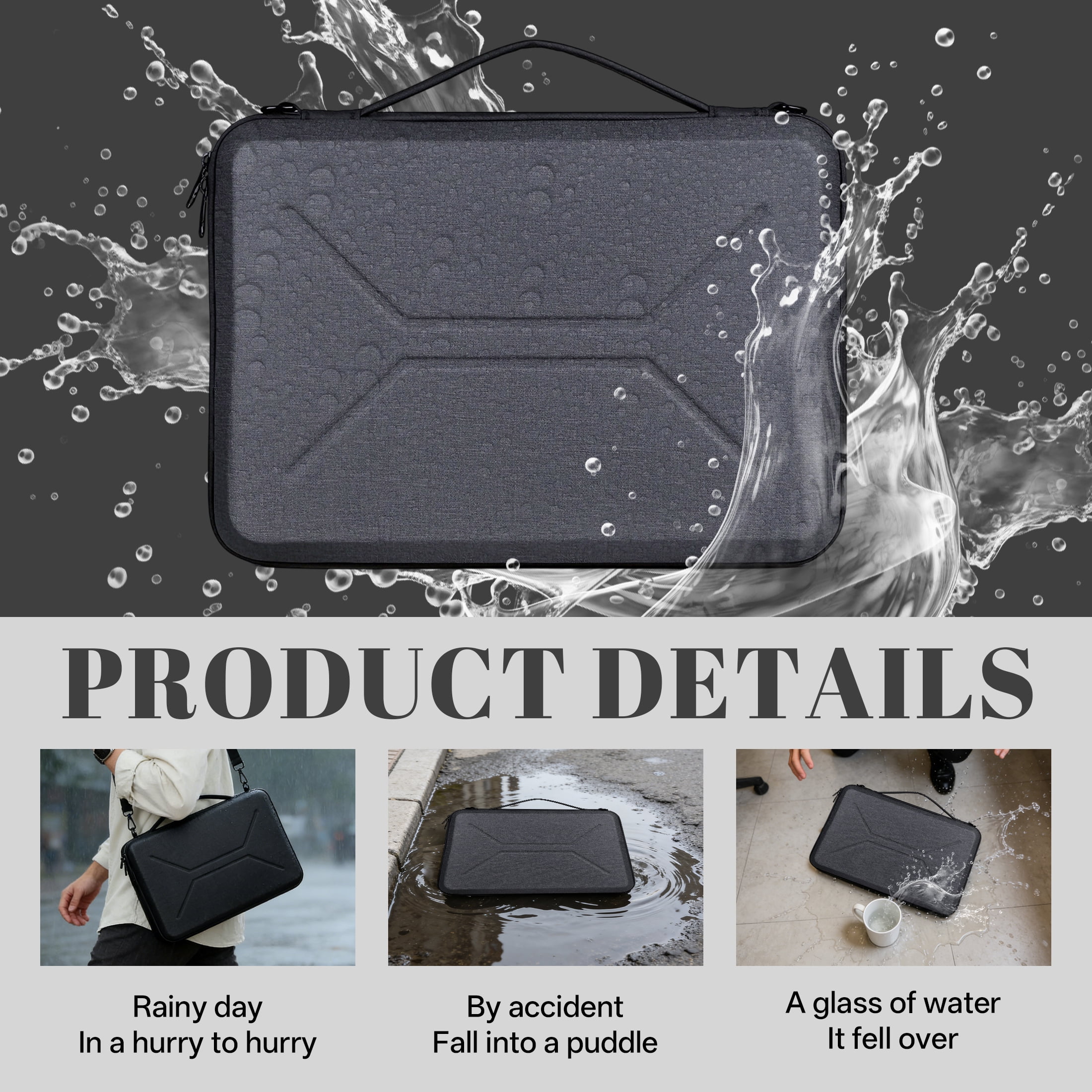GASTROPOD 15-16 Inch Laptop Case,Eva Hard Shell&nbsp;Waterproof Laptop Sleeve,Multi-Pocket Compartmentalized Lining Computer Sleeve,Laptop Cover for Macbook Ipad HP
