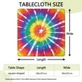 thumbnail image 2 of Colorful Rainbow Tie Dye Spiral Pattern Square Fitted Tablecloth with Elastic Edge,Square Table Cover,Washable Elastic Table Cover for Home Kitchen Party Decor 36"x36", 2 of 6