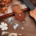 thumbnail image 5 of Personalized Guitar Picks Gifts Guitars Pick Keychain Double-side Engraved Crane Stainless Steel Guitar Pick with PU Leather Case Plectrum Guitars Set for Player Musician Lover Silver, 5 of 9