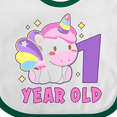 thumbnail image 4 of Inktastic 1 Year Old with Cute Unicorn Birthday Girls Baby Bib, 4 of 4