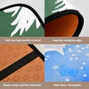 Nature's Evergreens Bathroom Accessory Curtain Sets Bath Curtain Anti-Slip Mats and Toilet Pad 66x72in
