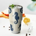 thumbnail image 3 of 30oz Ocean Seahorse Tumblers Stainless Steel Tumbler with Lid and Straw,Vacuum Insulated Double Wall Travel Tumbler Cups Mug with Cleaning Brush for Coffee,Tea, 3 of 7