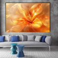 thumbnail image 2 of Mudket Framed Canvas Wall Art Ready to Hang, Orange Floral Wall Art, Luxury Abstract Flower Wall Decor, Floral Prints for Living Room Bedroom Cafe Wedding Decor - 12"L x 8"W, 2 of 10