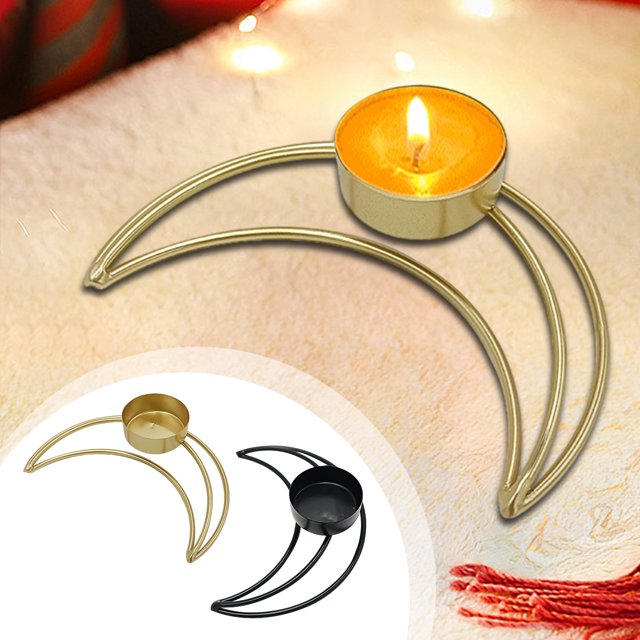 onlyliua Liquidación de Rebajas de Hoy Candelabro Navideño con Forma de Medialuna de Hierro, Mini Medialuna de Hierro, Adecuado para Dormitorio, Mesa de Comedor, Decoración de Eventos Festivos