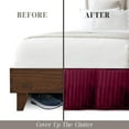 thumbnail image 3 of Elegant Comfort® Luxury 1500 Series Wrinkle Resistant Egyptian Weave Quality STRIPE Bed Skirt / Dust Ruffle - Pleated Tailored 14inch Drop, Queen , Burgundy, 3 of 5