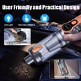 thumbnail image 6 of Cordless Handheld Vacuum Cleaner, 26000Pa Powerful Suction, 4-in-1 Multi-Function (Vacuum/Blow/Inflate/Deflate), One-Touch Dust Empty, HD Display, LED Light, for Car, Home, Office, 6 of 7