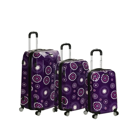 Rockland 20” Unisex 3-Piece Hardside Luggage Set, Polycarbonate, Black