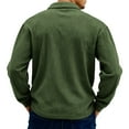 thumbnail image 5 of Hearthz Long Sleeve Corduroy Shirt Men Mens 1/4 Zip Collared Polo Shirts for Men Big and Tall Sweaters Pullover with Pocket, 5 of 6