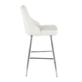 thumbnail image 3 of Marcel Contemporary Counter Stool in Chrome and White Velvet by LumiSource - Set of 2, 3 of 8