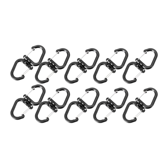 10 ganchos giratorios en forma de S, ganchos de presión portátiles para mochilero, camping al aire libre 38 cm x 17 cm