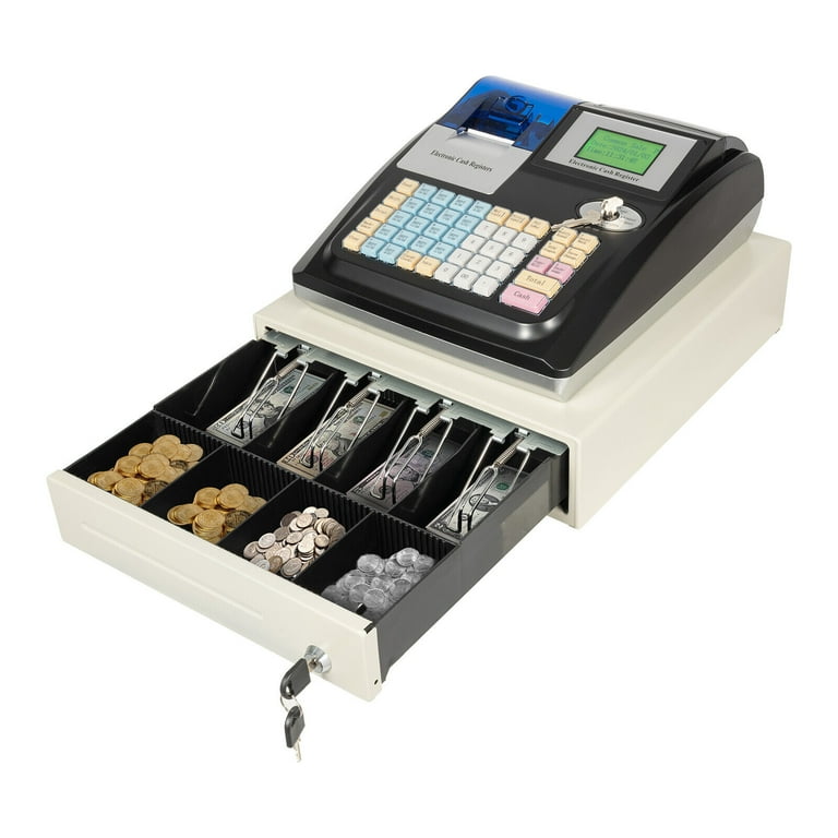 Cash Register 48 Keys Electronic POS System Cash Register with 8