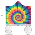 thumbnail image 3 of Wearable Blanket,Colorful Rainbow Tie Dye Spiral Pattern Hooded Wearable Flannel Blanket for Adults & Teens,Winter Poncho Shawl Wrap Cape Cozy Anti-Pill,50"x60", 3 of 5