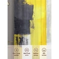 thumbnail image 5 of Yellow Gray Sheer Curtains 45 Inch Length 2 Panels Set, Oil Painting Abstract Modern Geometric Voile Window Treatment Rod Pocket Small Kitchen Curtains Drapes for Bedroom 52"x45"x2, 5 of 7