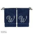 thumbnail image 2 of Bare Cotton Corp. Silver Script Monogrammed Turkish Cotton 16x30-inch Hand Towel (set of 2) - W, 2 of 2