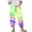 Green, variant on AJTQTH Yoga Pants Cropped Pants for Women Stylish Colorblocked Ombre Color Pants Elastic-Waisted Wide-Leg Loose Trousers Green XXXXXL