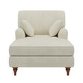 thumbnail image 5 of 40.5'' Modern Corduroy Fabric Oversized Chaise Lounge Chair with 2 Pillows for Living Room, Bedroom, Beige, 5 of 6