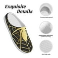 thumbnail image 5 of Daiia Gold Spider On The Web Print Women’s Fuzzy Slippers Memory Foam Lightweight House Shoes Cozy Loafer Flannel House Shoes-40/41, 5 of 7