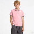 thumbnail image 2 of NIEWTR Toddler Boys Cozy Polo Shirts Collared T-Shirts Cotton Short Sleeve Tees Active Summer Outfits(Pink,3-4 Years), 2 of 7