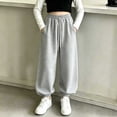 thumbnail image 2 of LIaqionyy Girls Cotton Joggers Baggy Sweatpants High Waisted Drawstring Fall Fashion Winter Clothes Jogger with Pockets, 2 of 7