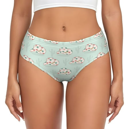 Womens Underwear - Flora Daisy Cactus No Show Seamless Underwear for Women  Soft Stretch Womens Panties  Hipster Ladies Panties Bikini Underwear Briefs
