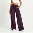 thumbnail image 2 of Pants for Women,Jeans for Women High Waisted Wide Leg Womens Jeans with Pockets Elastic Waist Strechy Drawstring Pull On Denim-Like Pants, 2 of 9