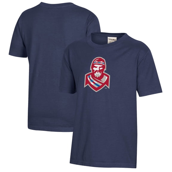 Youth  Heather Navy Radford Highlanders Logo Comfort Wash T-Shirt