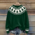 thumbnail image 2 of Wutalume Women's Christmas Print Knitted Sweater, Cute Fun Holiday Design, Long Sleeve Pullover for Seasonal Celebrations,Army Green L, 2 of 5