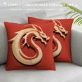 thumbnail image 3 of QZHH  Year of The Dragon 2024 Happy Chinese New Year 2024 Pillow Covers Pillow Covers Outdoor Throw Pillow Covers for Sofa Couch Cushion Case, 3 of 5