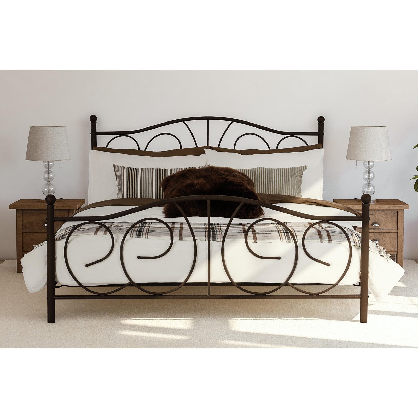 P Victoria Bronze Metal Platform Bed Queen Com