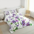 thumbnail image 3 of Feelyou Vintage Rustic Flower Queen Comforter Set, Purple Romantic Butterfly Bedding Sets, Western Countryside Reversible Bedding Comforter Set, Luxury Bedroom Decor, 3pcs, 3 of 8