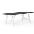 thumbnail image 6 of WestinTrends Cape May 90" HDPE Rectangle Outdoor Patio Dining Table With Umbrella Hole and Metal Frame, Gray, 6 of 15