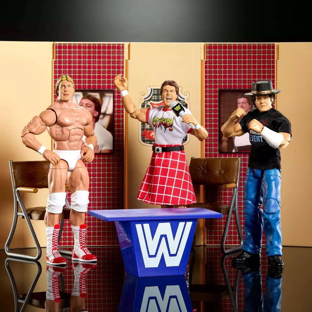 WWE Wrestling Piper's Pit Mr. Wonderful Paul Orndorff, Rowdy Roddy Piper & Cowboy Bob Orton Action Figure 3-Pack