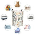thumbnail image 6 of Balery Watercolor Floral Round Laundry Basket with Handles Waterproof Freestanding Laundry Hamper for Clothes Toys in the Dorm and Family-Medium, 6 of 8