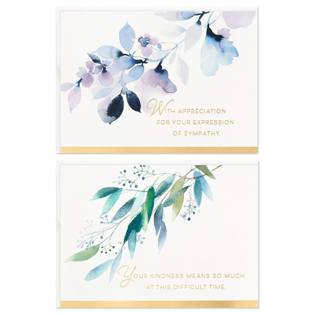 Tarjetas de agradecimiento para funeral Hallmark, 50 tarjetas surtidas de condolencia