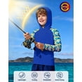 thumbnail image 3 of Sudadera con capucha Rash Guard DRONIRING para niños, UPF 50+, azul cobalto, 3 of 5